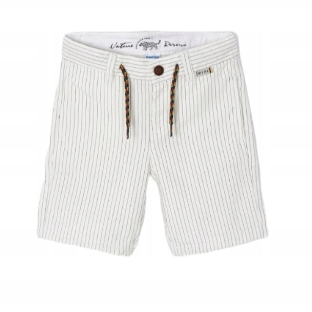 Size 7 Boys Mayoral Cream Striped Kids Shorts